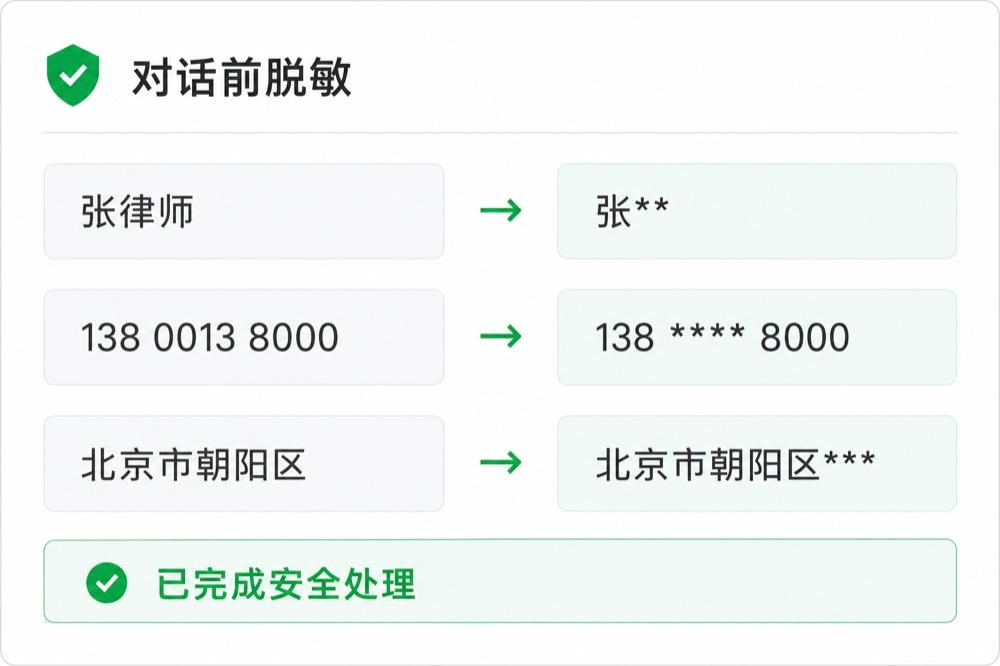 对话前脱敏：敏感信息在进入 AI 前完成安全处理
