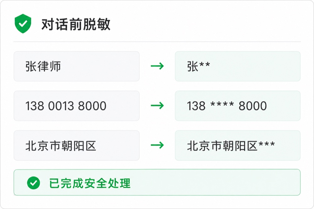 对话前脱敏：敏感信息在进入 AI 前完成安全处理