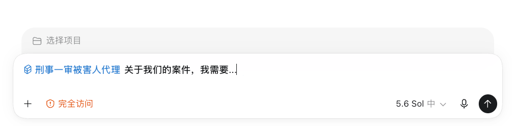在 Codex 中选择技能后继续输入任务要求