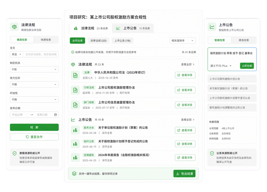 非诉项目法律法规与上市公告检索示意图